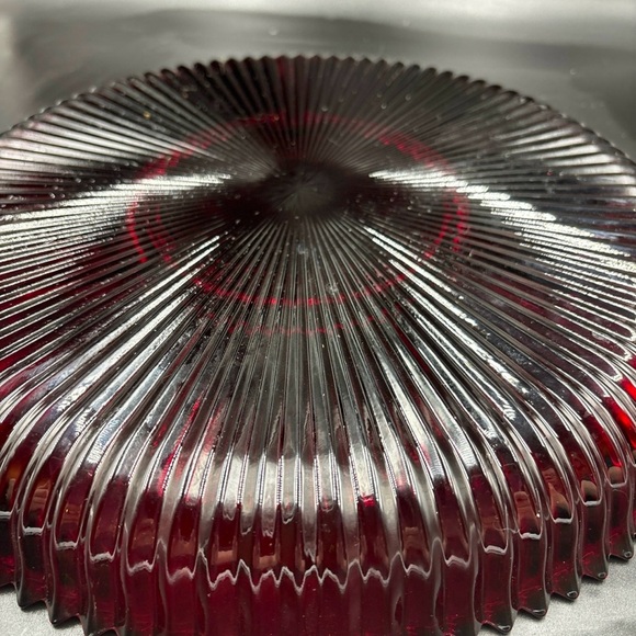 Celebrations by Mikasa “Holiday Flare”.  Cranberry Red Glass Divider Dish. - Picture 4 of 8